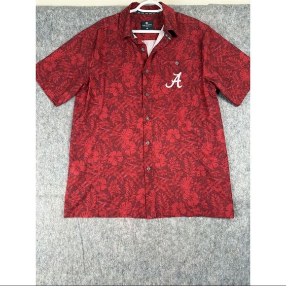 Colosseum Other - Colosseum Shirt Men's Medium Red Floral Alabama Crimson Tide Collared Button-Up